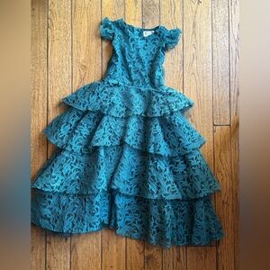 Joyfolie Teal Lace Dress